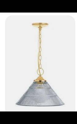 One-Light Pendant Polished Brass Clear Prismatic Glass