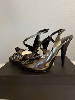 Be&D Platinum Snake Slingback Heels EU Size 35.5 / US Size 5.5