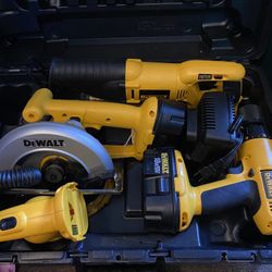 DeWalt cordless power tool combo kit in a hard case
