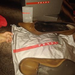 Prada Leather Shoes With Box N Bag