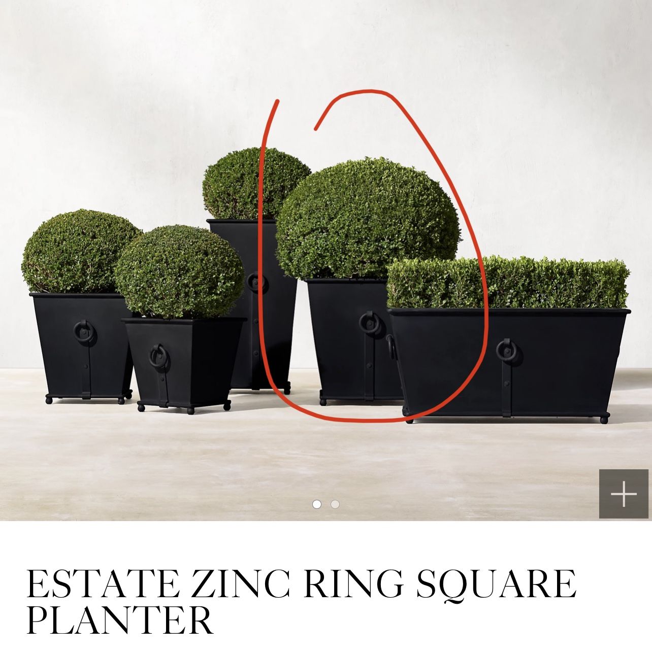 RH Large Estate Zinc Ring Planter