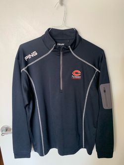 PING Carroll University Pioneers Men's Golf Polo 1/4 Zip Long Sleeve Navy Blue L