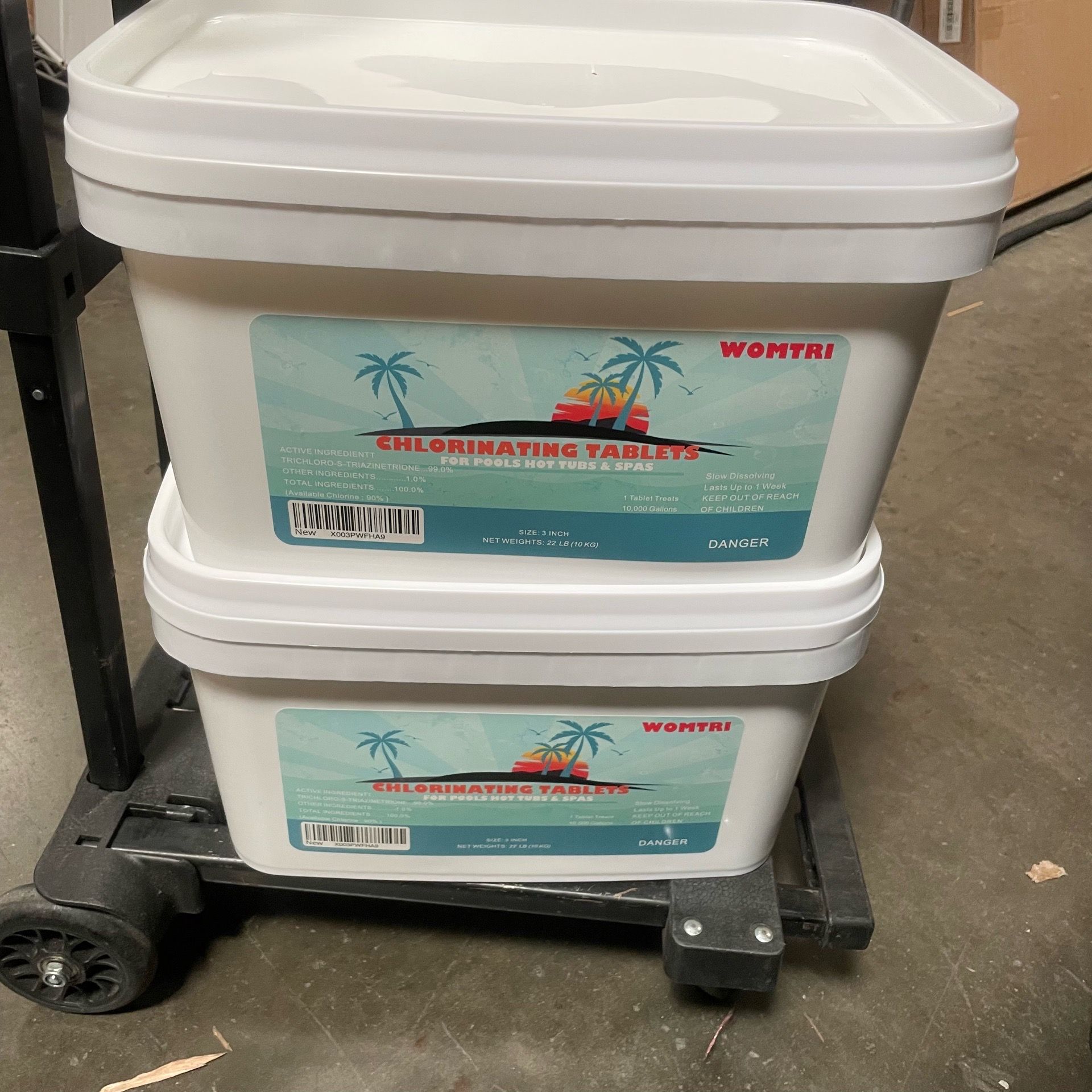 2 Buckets of 22lb 3” Swimming Pool Chlorinating Tablets Chlorine Tablets Tabs