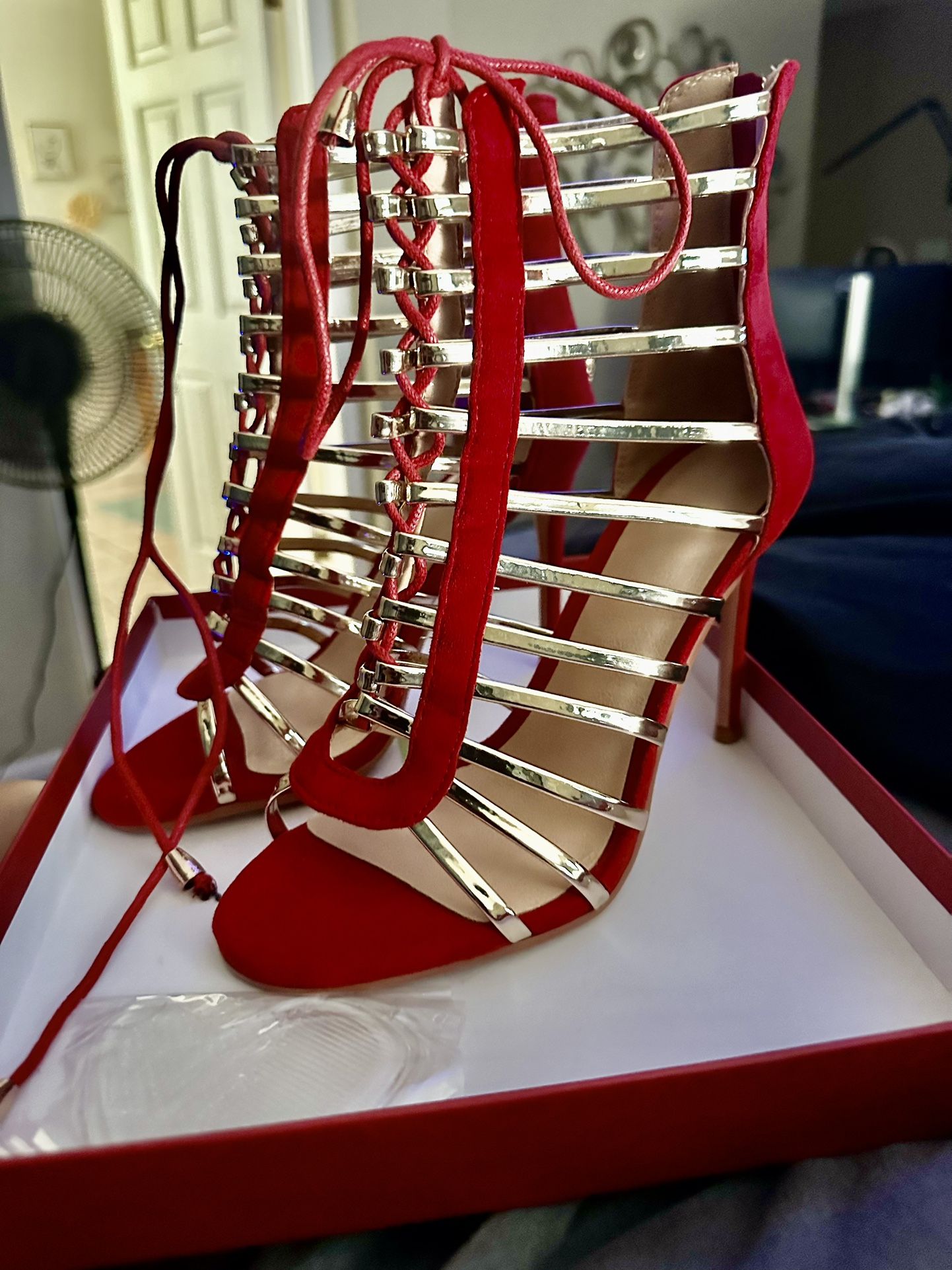 Sexy Gold And Red Heels Brand New! Size 6