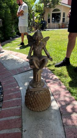 Large Fairy reading garden statue
