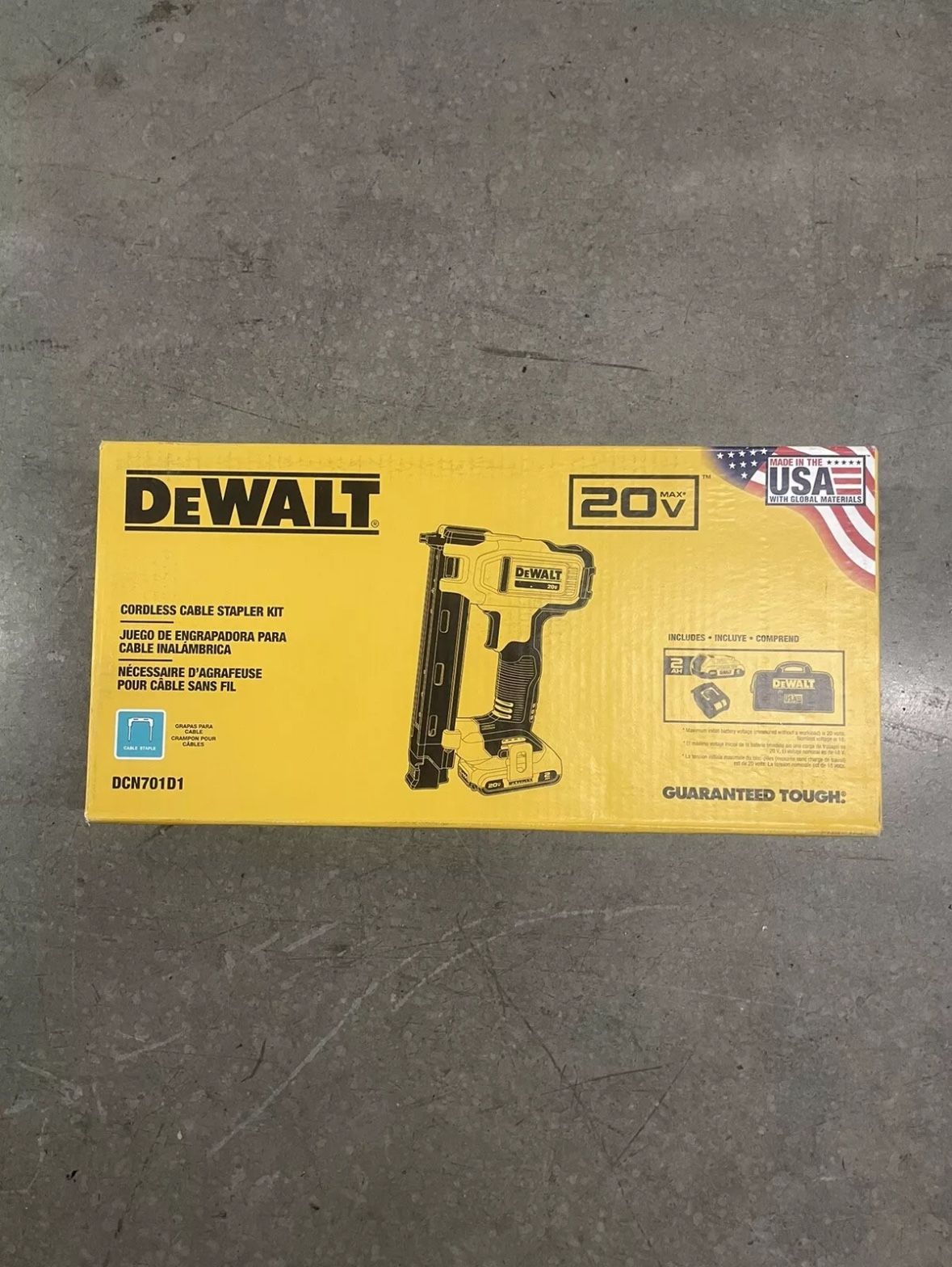 20V MAX Lithium-Ion Cordless Cable Stapler with 2.0Ah Battery, Charger and Bag