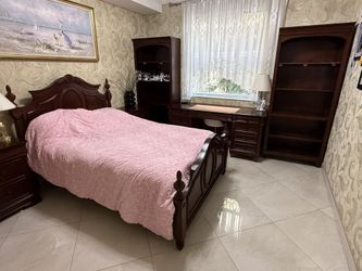 WOW 🤩  Bedroom Wooden Set 6 Pcs Queen Bed Furniture Table Bookshelf Bed  …. Deal!!! 