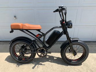 1000 Watt Electric Chopper Style E-Bike, 32mph, Throttle, Pedal Assist, Full Suspension