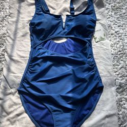 Blue One Piece Bathing Suit