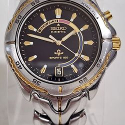 Seiko 2-Tone Kinetic Quartz Men's Watch SM42-0B09