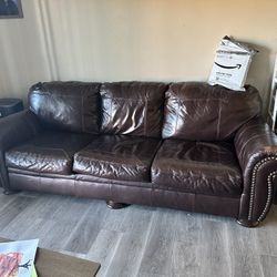 Leather Sofa and Loveseat