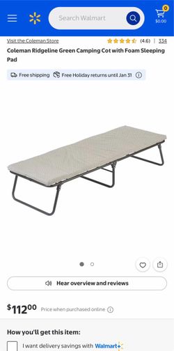 NEW Coleman Ridgeline Camping Cot w/ Foam Mattress – Folding Camp Bed
