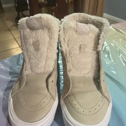 VANS Sk8 Hi Top RARE Cozy Hug Biscotti Women’s 8.5 Men's 7 Beige Tan suede Shoes