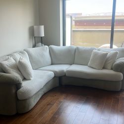 Sectional Couch Beige With White 