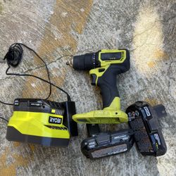 Ryobi Drill Including  3 Extra Batteries And A Charger(2 Lithium)