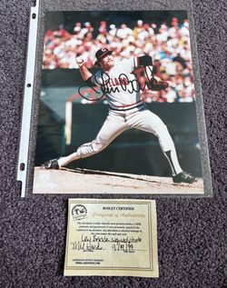 Len Barker Cleveland Indians Signed 8x10 Photo With COA