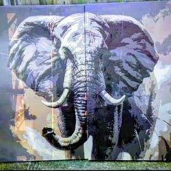 Elephant Canvas Wall Art,Elephant Pictures Wall Decor for Bedroom,Living Room 48 x 60"