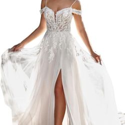 Lace Wedding Dress for Bride White