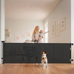 Extra Wide Retractable Baby & Dog Gate – 120” Wide, Indoor/Outdoor Safety Gate