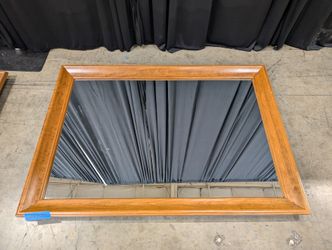 Ethan Allen Rectangular Wall Mirror in Stained Wood