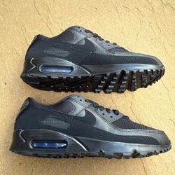 New Nike Air Max 90 Triple Black Refract Shoes Men’s 9.5