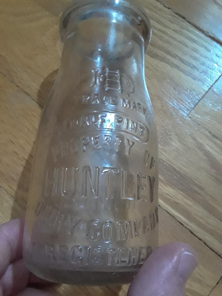 Vintage Milk Bottle.  Huntley Dairy. 
