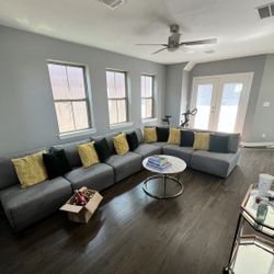 7 Piece Sectional Gray Couch 