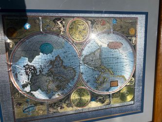 Vintage Gold Foiled Old World Map by Nova totes Terrerum Orbis Geographica