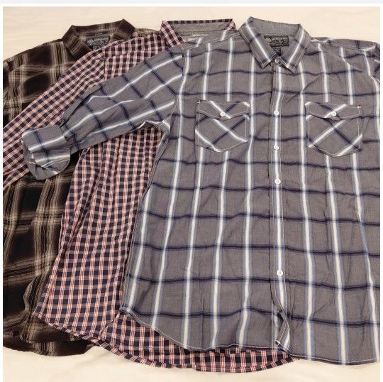 NWT 3 PCS Men's Long Sleeve Collar Button Down Shirts