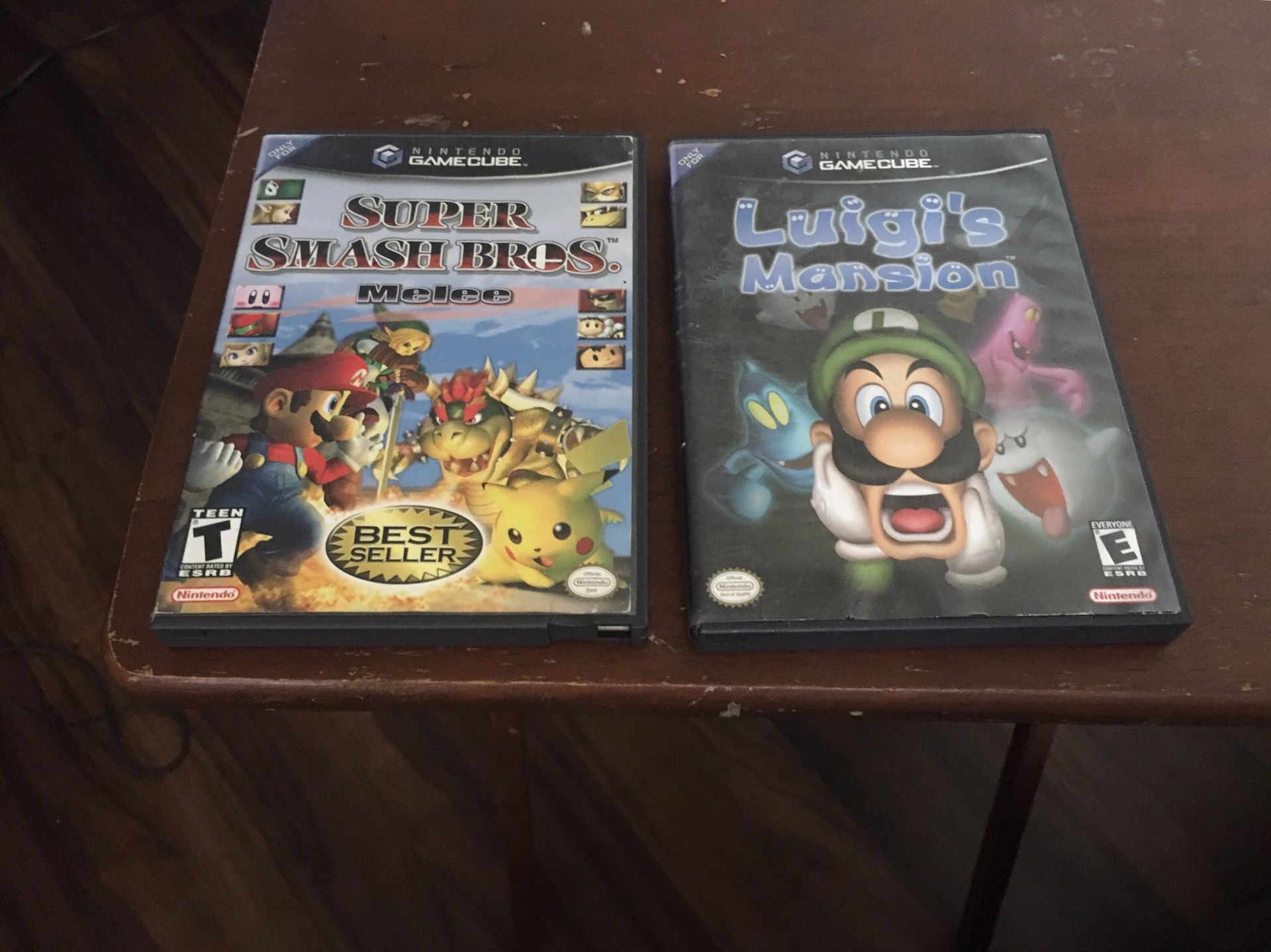 GameCube Games Smash Bros Melee & Luigi’s Mansion