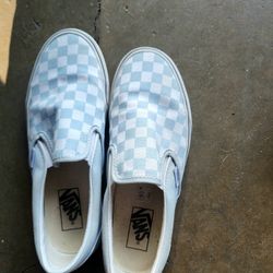 BLUE CHECKER VANS