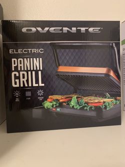 Ovente Electric Panini Grill GP0620 Series 1000 Watt 2-Slice New