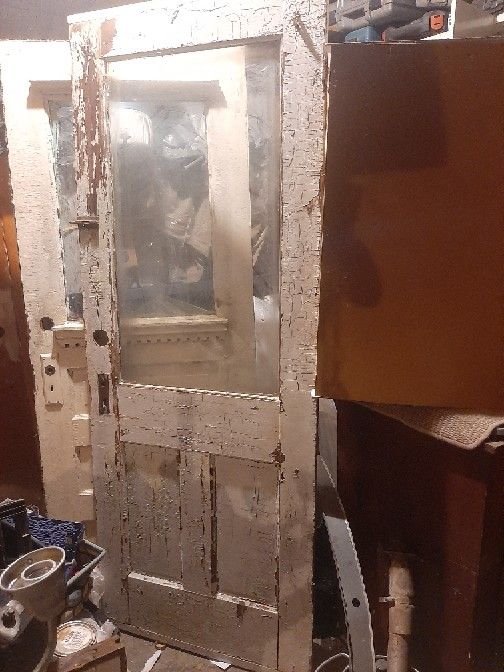 Antique Wooden Doors Both Have Original Glass