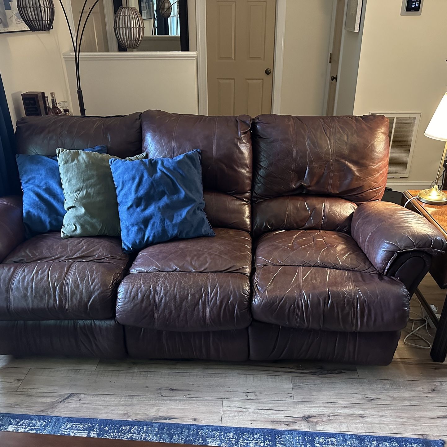 Leather Recliner Couch and Recliner Set
