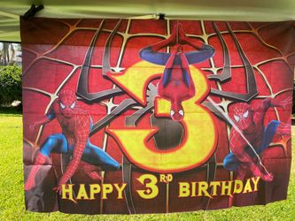 Spider-Man Happy 3rd Birthday Backdrop Banner