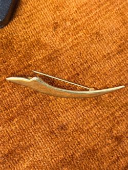 MONET Gold-Tone Curved Bar Brooch Pin