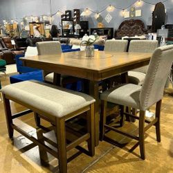 Manning Brown Counter Height Set 5 PIECE. 