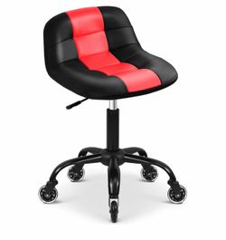 Rolling Shop Stool with Wheels, Rolling Short Stool with Back Support, 360° Swivel Garage Chair, Height Adjustable Chair 330lb Heavy Duty for Spa Salo