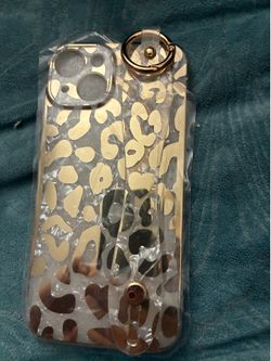 Clear Leopard Print Phone Case with Ring Holder