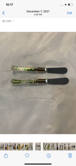 Pair of Festive Cheese and Jam Spreader Knives 6” Inches 