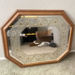 Antique Wooden frame mirror 