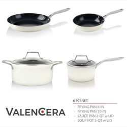 Techef Valencera 6pc Ceramic Nonstick cookware set