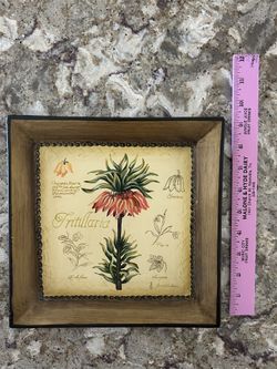 Ceramic. Fritillaria Botanical Art for table top or wall.