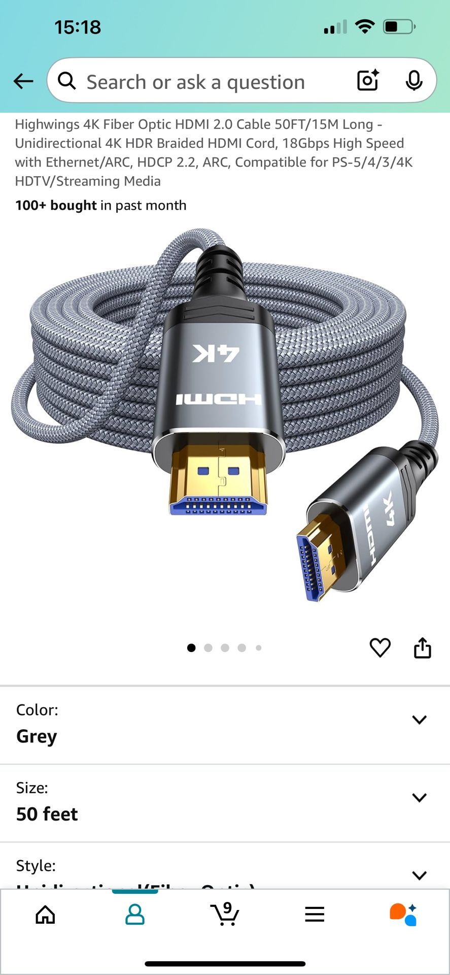 50ft HDMI Fiber Optic Cable