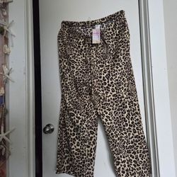 Leopard silky pants 3xl