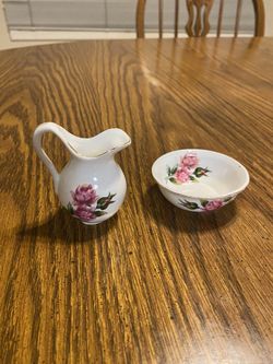 Vintage Miniature Pitcher Creamer And Sugar Dish