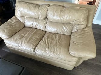 Leather sofa and love seat