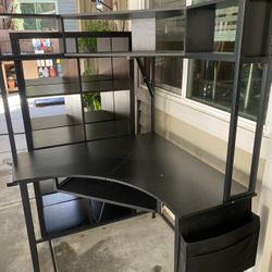Black Corner Computer Desk 