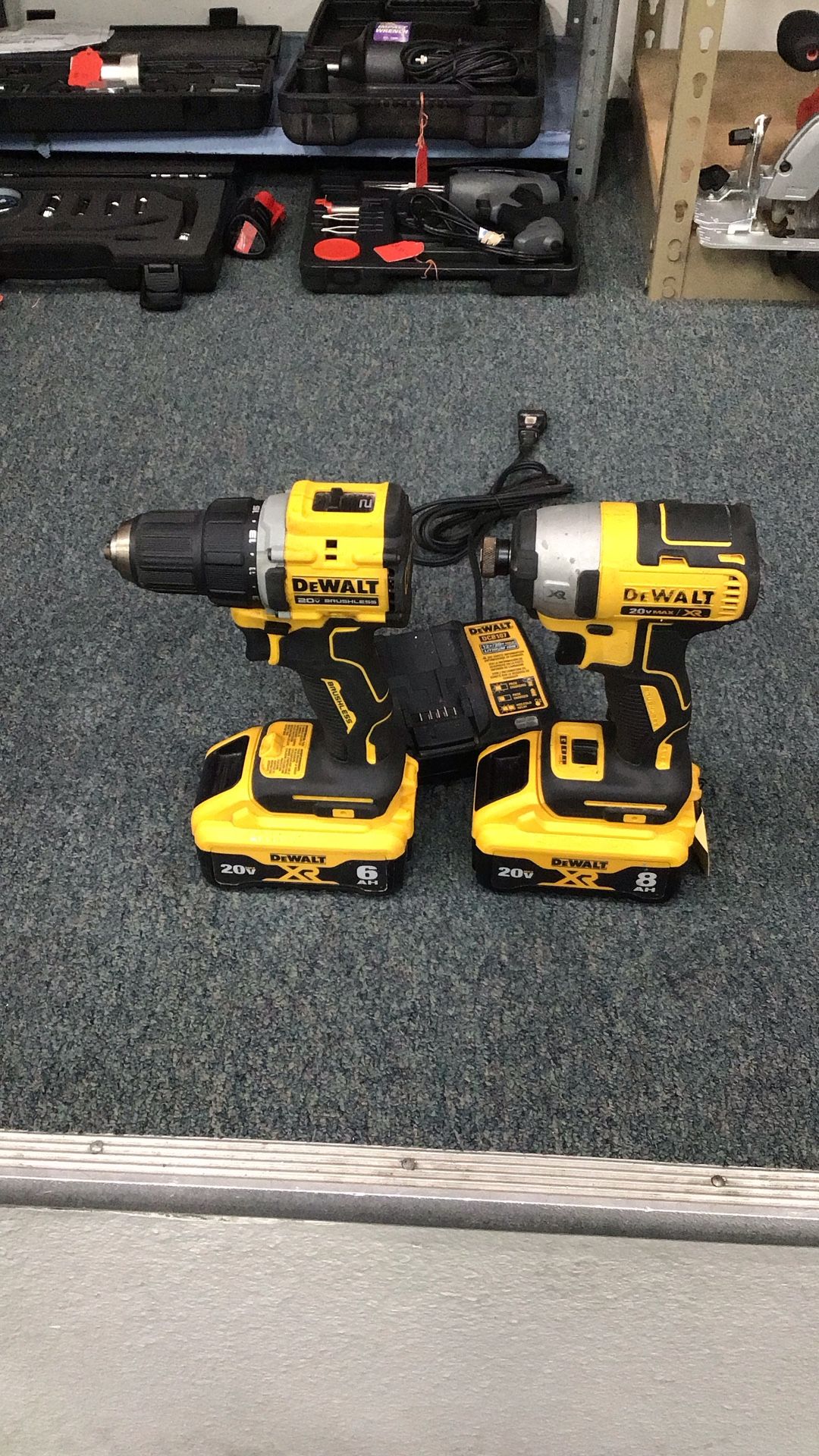 Dewalt 20v Tool Kit  Brushless Drill & Impact  Driver 2 Batteries 8ah & 6ah With Charger 💵  💳  💵  Cash and Card Accepted