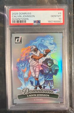 2025 Donruss Calvin Johnson Downtown PSA 10